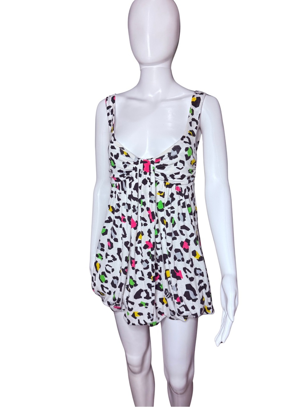 RARE VINTAGE Y2K MISS SIXTY NEON LEOPARD DRESS